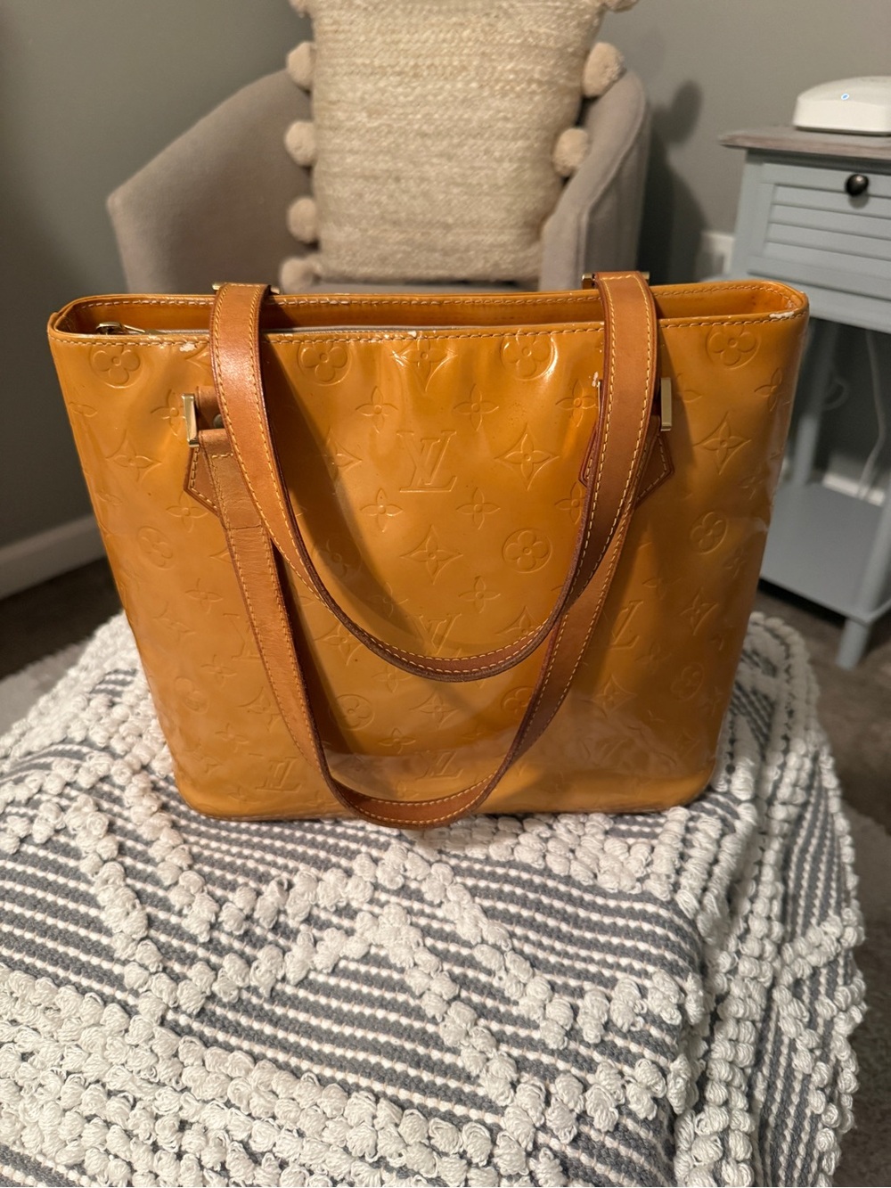 Louis Vuitton Caramel Vernis Patent Leather Monogram Tote